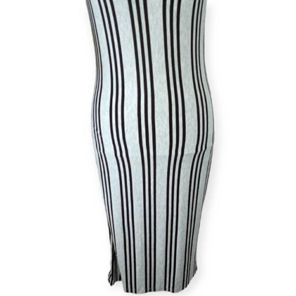 LULAROE JULIA DRESS GRAY/BLAK STRIPE SZ.S NWT. - Picture 3 of 7